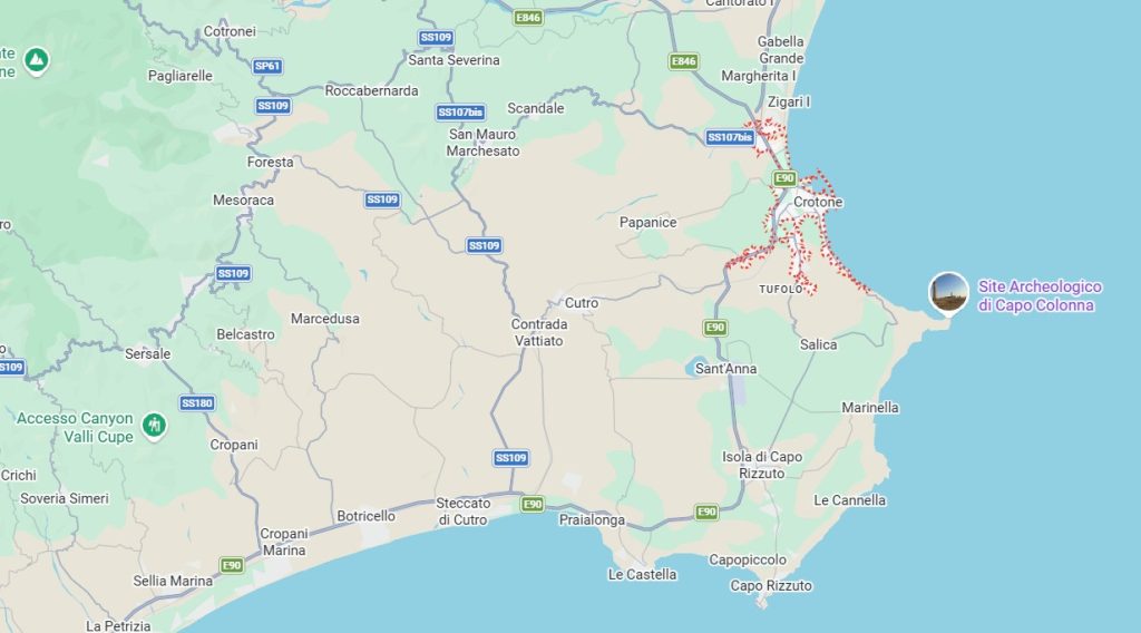 Location map of Crotone