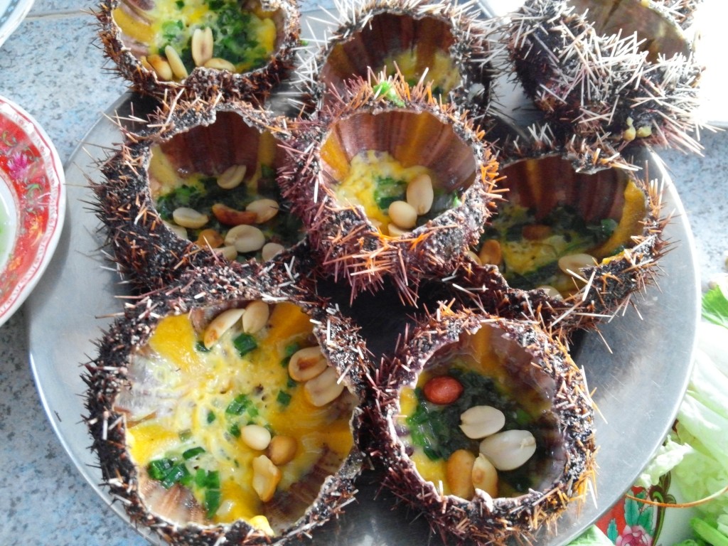 Phu Quoc Grilled Sea urchin and spring onion